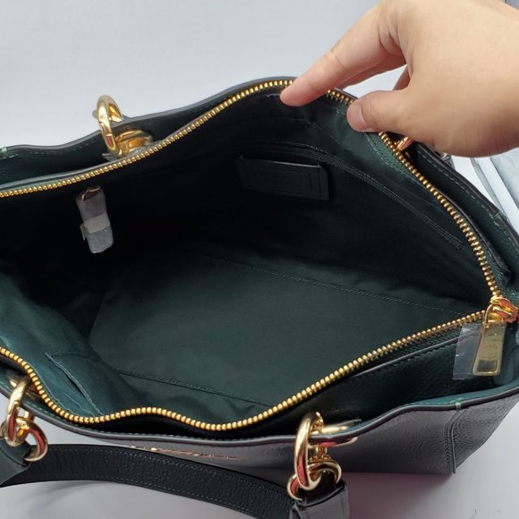 Coach Leather Jes Tote Evergreen - Picture 6 of 8